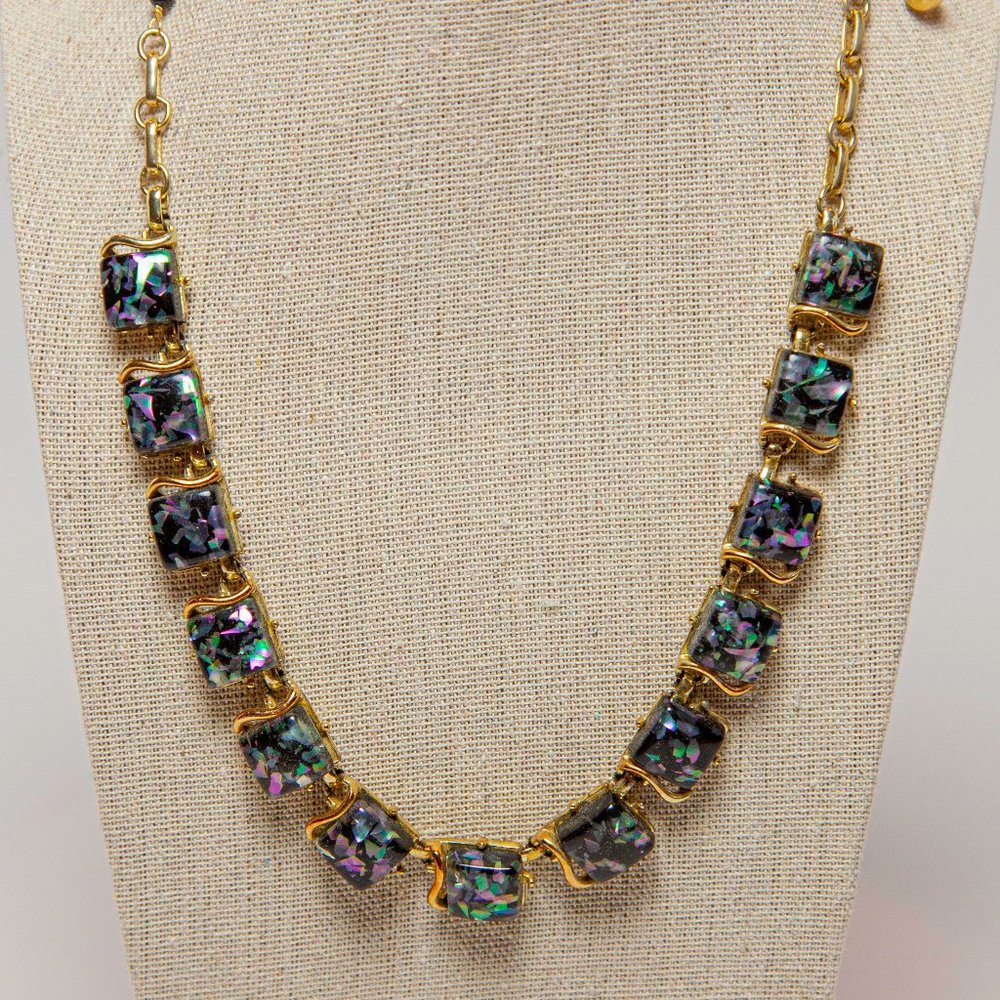 Blue Stone Iridescent Necklace